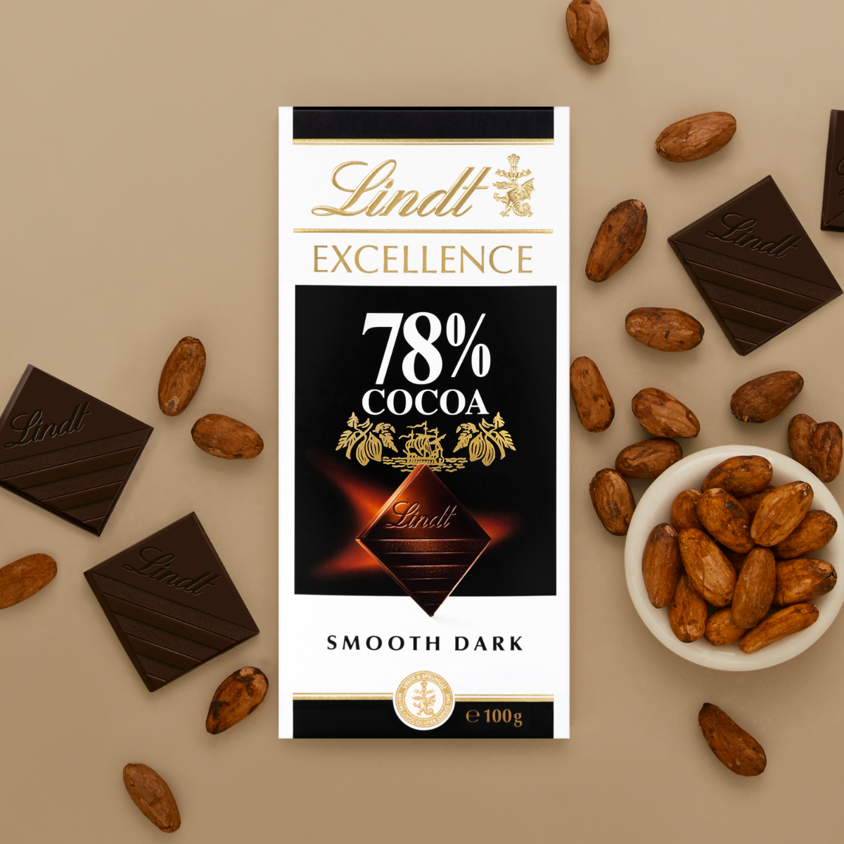 Tabletas Lindt Excellence Cocoa Dark 78% x 100g - Image 2