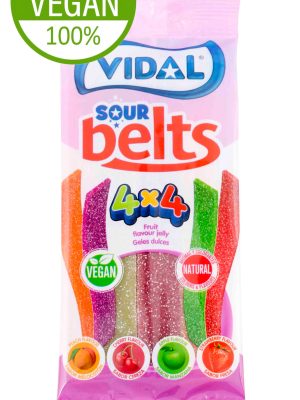 SOUR BELTS 4x4 Veganas VIDAL bolsa x100g