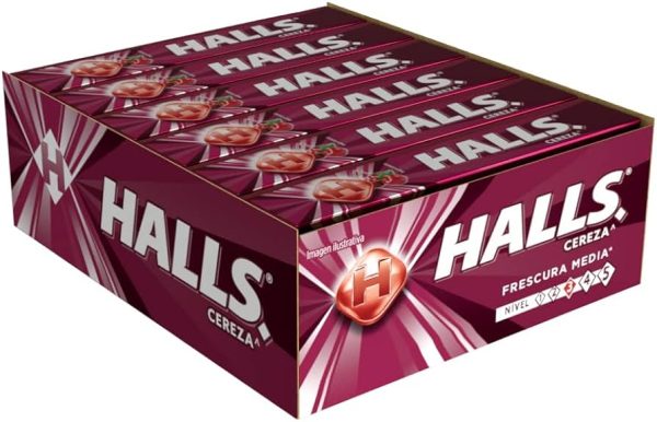 Halls  Negro Cherry/Cereza x 25.2g (se vende dp x 12 unds)