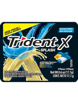 Trident X Splash x 9 pastillas Menta/Vainilla x 16.3x