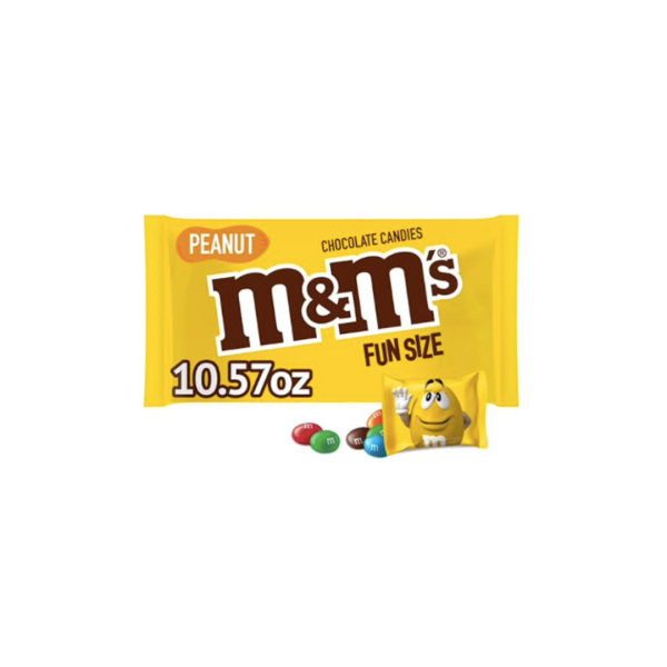 M&MS PEANUT Bolsa x 10,57oz x 16 unds FUN SIZE