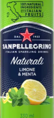 SODA SAN PELLEGRINO NATURALI LIMON & MENTA lata x330 mL