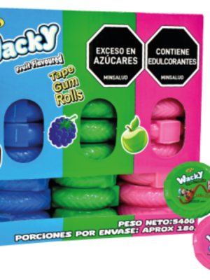 CHICLE WACKY SABORES SURTIDOS x 15g (se vende dp x 36 unds)
