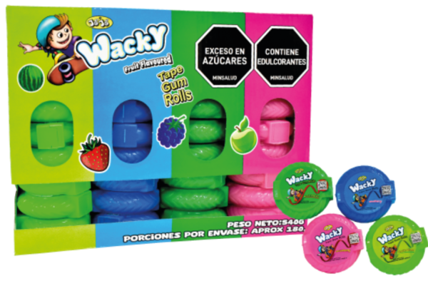 CHICLE WACKY SABORES SURTIDOS x 15g (se vende dp x 36 unds)