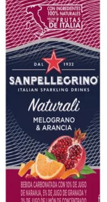 SODA SAN PELLEGRINO  NATURALI MELOGRANO  & ARANCIA (Naranja&Granada)latax330ml